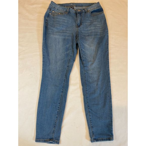 Ashley Stewart Womens Flawless Skinny Jeans Stretch Mid-Rise Blue Size 12S - Picture 2 of 10